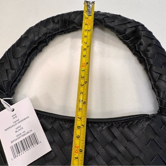 NWT WALTER BAKER Anthropologie Haven Shoulder Bag Woven Black Vegan Leather - Picture 6 of 9